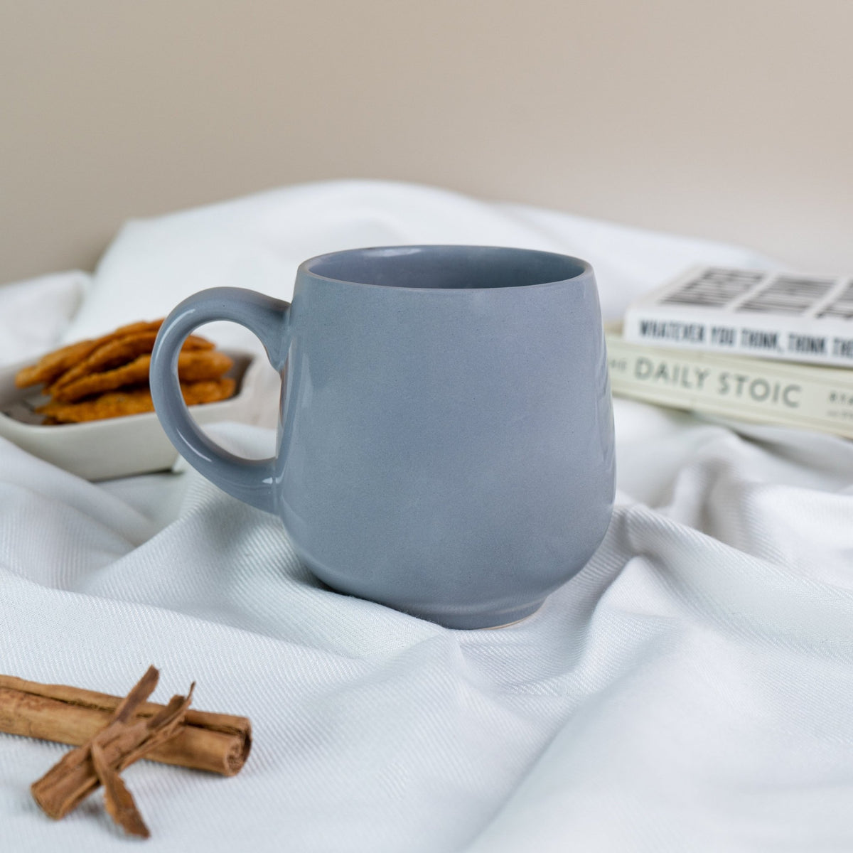 Solid Grey Ceramic Teacup - The Golden Theory