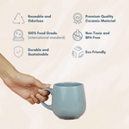 Solid Grey Ceramic Teacup - The Golden Theory