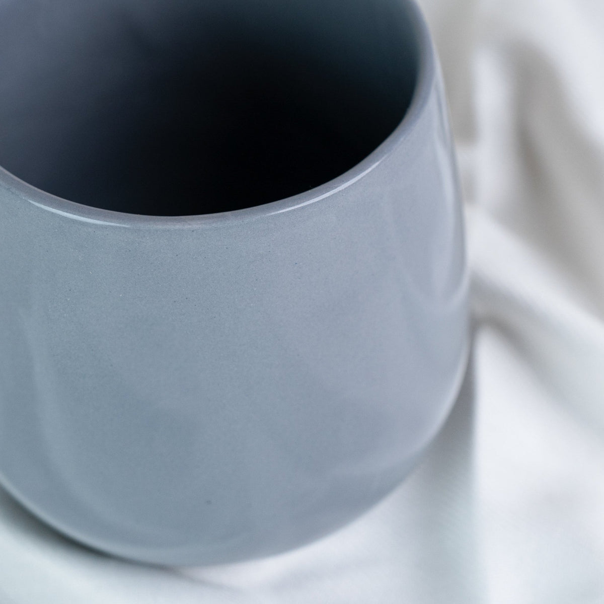 Solid Grey Ceramic Teacup - The Golden Theory