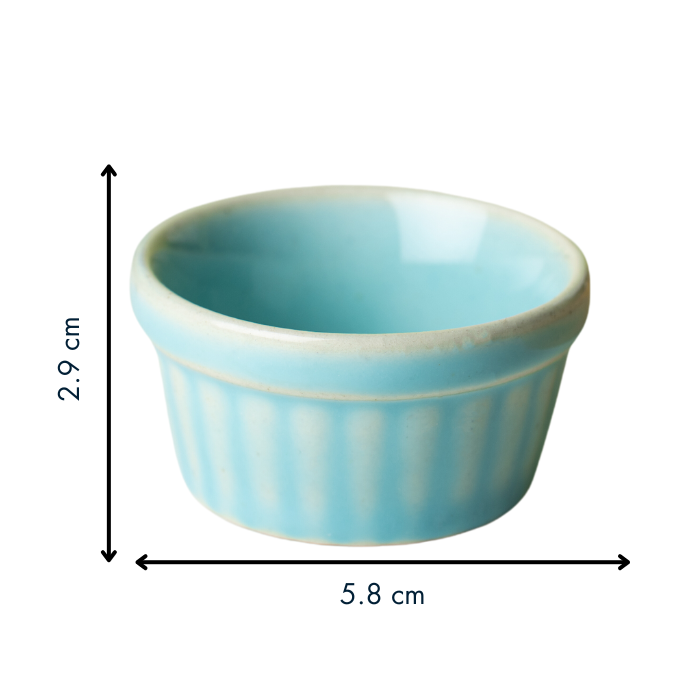 Solid Light Blue Colors Dip Bowls with Design