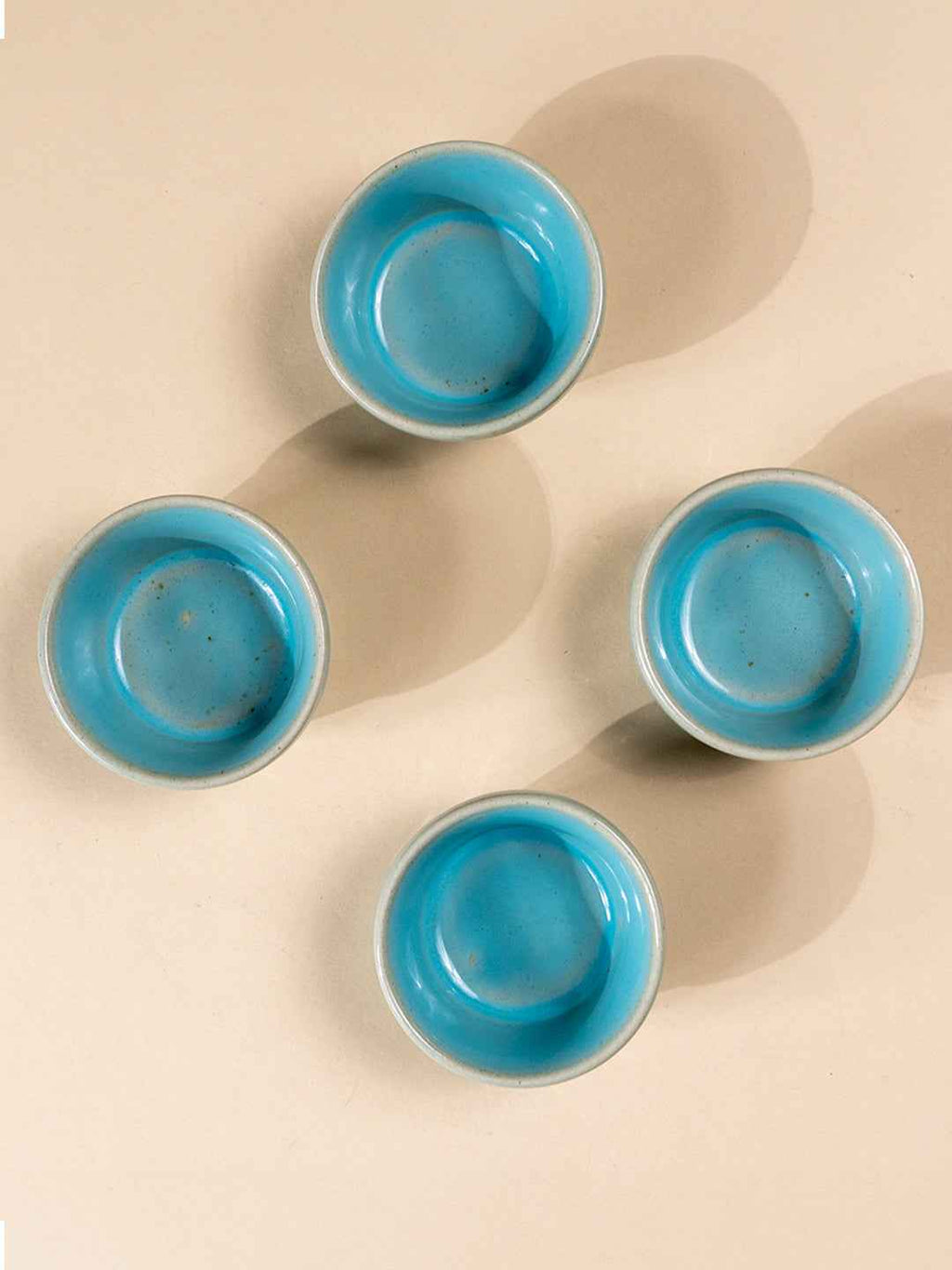 Solid Light Blue Colors Dip Bowls with Design