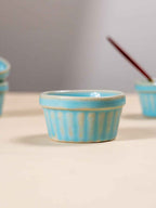 Solid Light Blue Colors Dip Bowls with Design