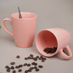 Solid Pink Ceramic Coffee Mug | Set of 2 - The Golden Theory