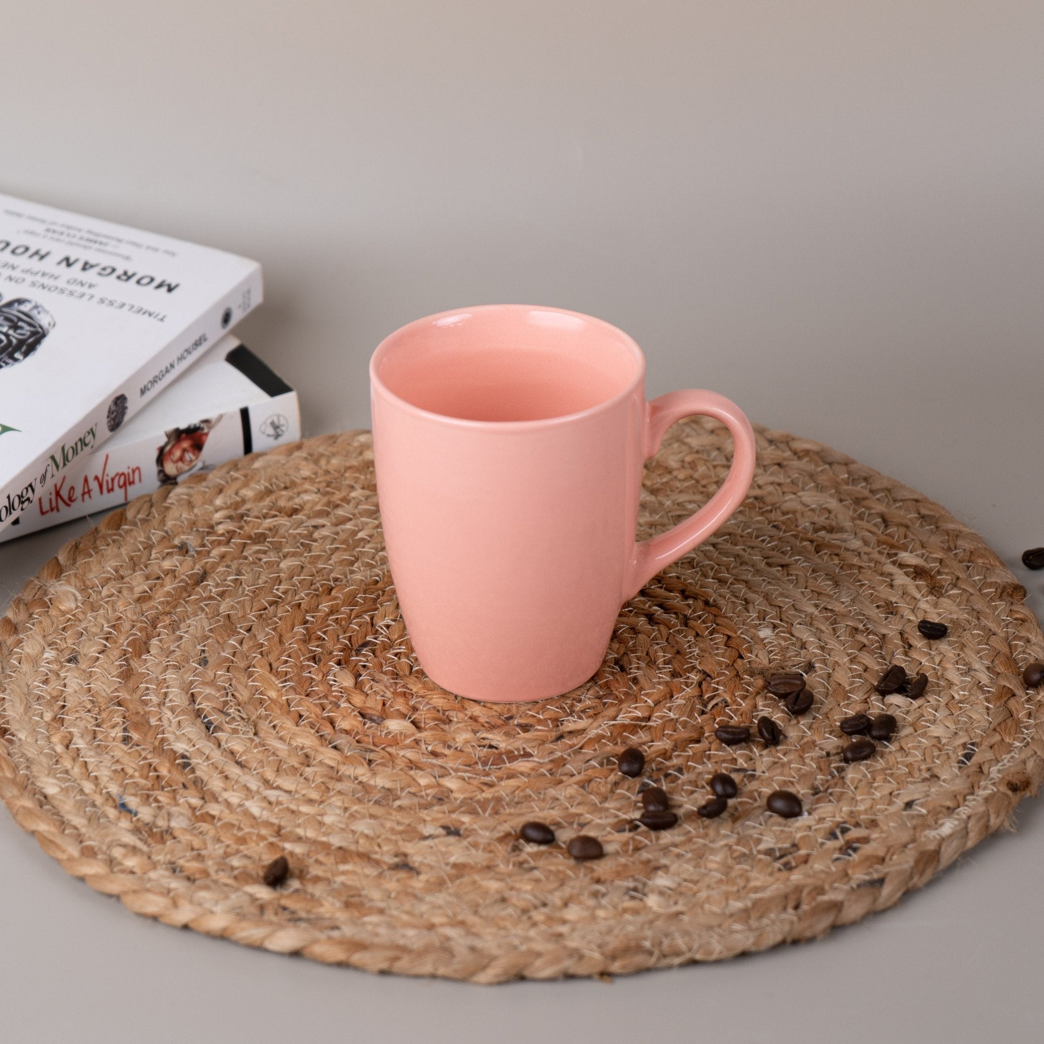 Solid Pink Ceramic Coffee Mug | Set of 2 - The Golden Theory