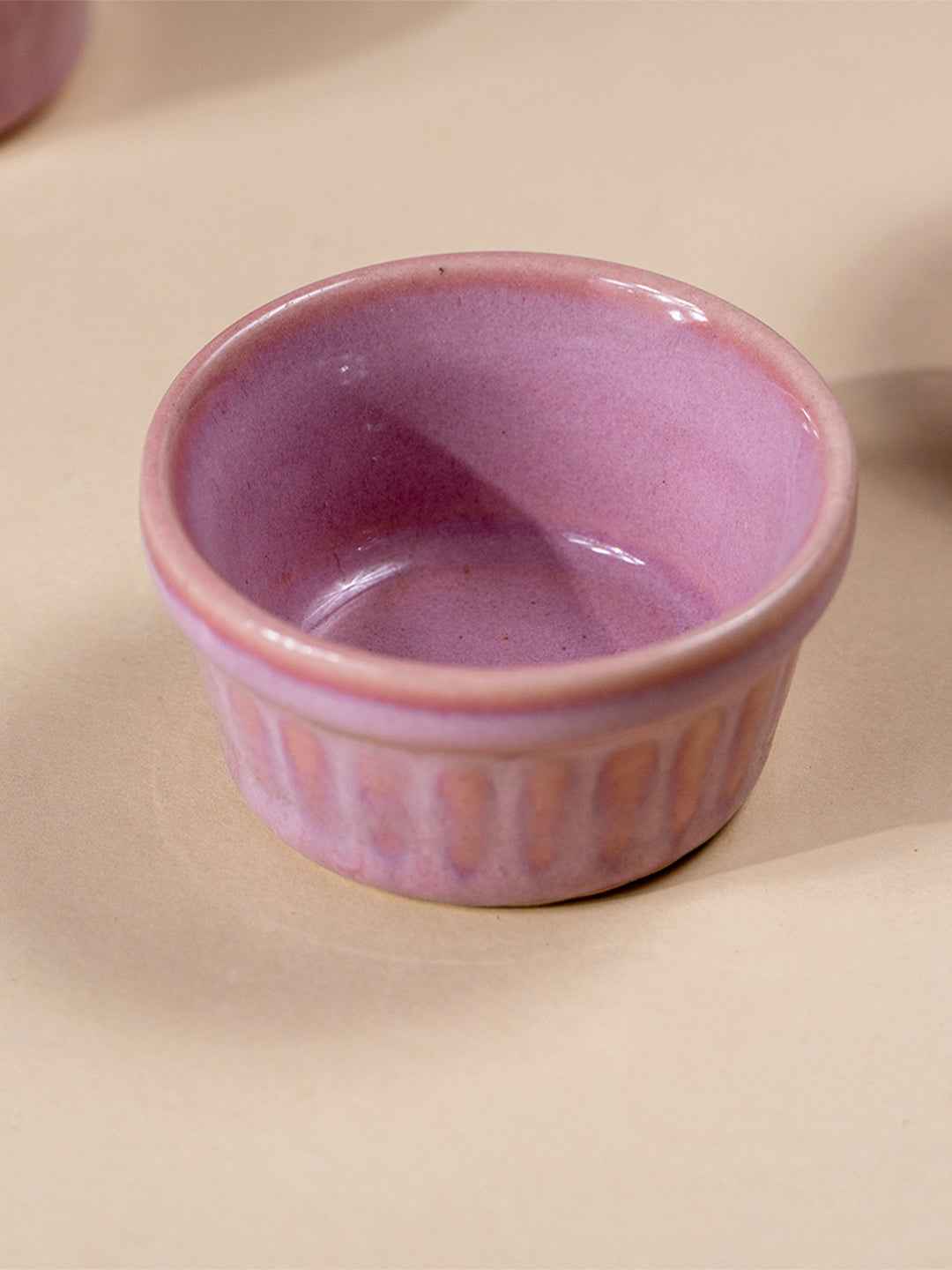 Solid Pink Color Dip Bowls with Design Secondary image