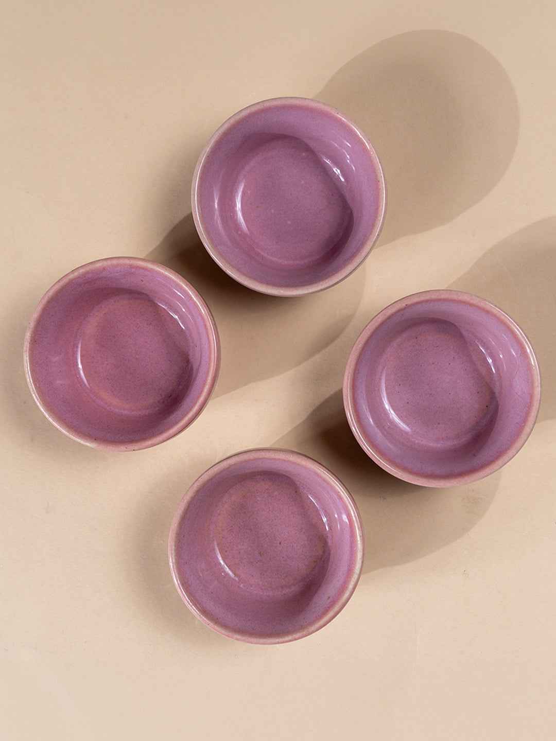 Solid Pink Color Dip Bowls with Design - The Golden Theory
