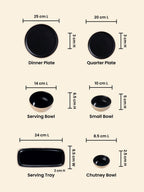 Speckled Beige & Black Ceramic Dinner Set – Set of 22 - The Golden Theory