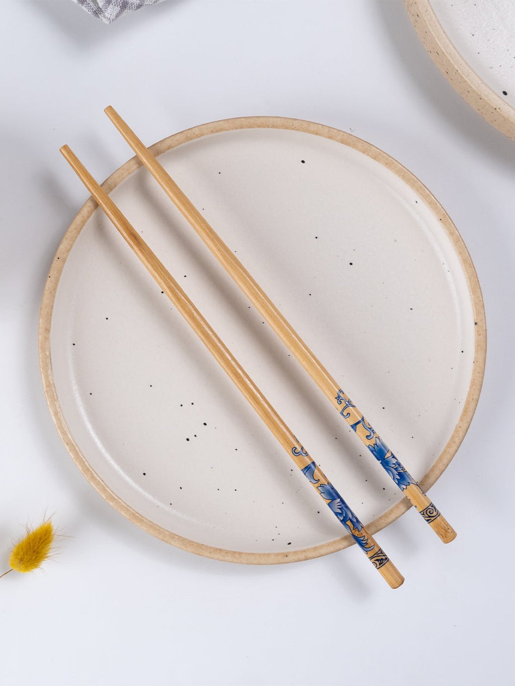 Speckled Beige Ceramic Quarter Plate - The Golden Theory