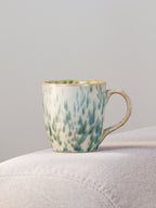 Speckled White and Green Ceramic Mug - The Golden Theory