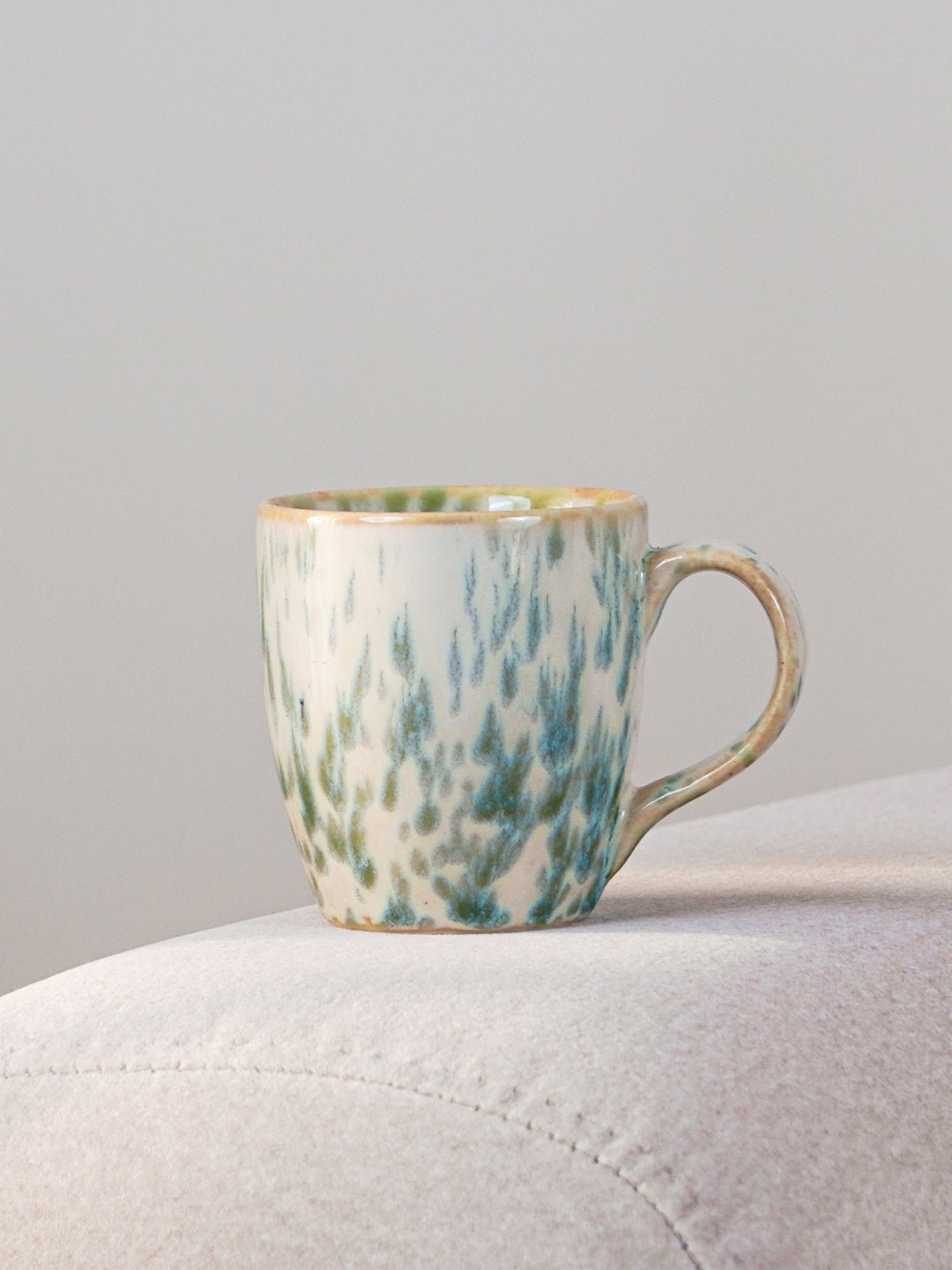 Speckled White and Green Ceramic Mug - The Golden Theory