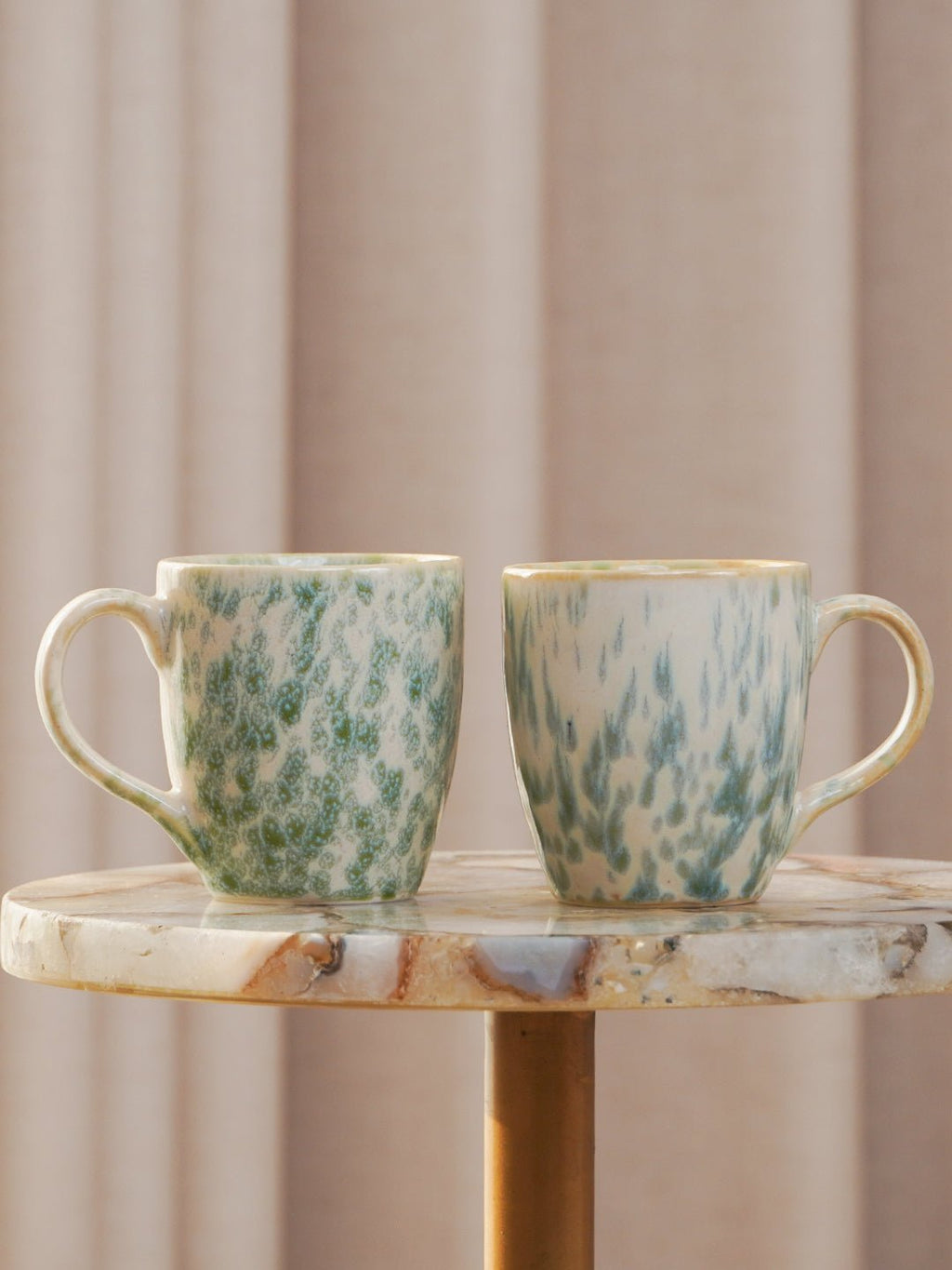 Speckled White and Green Ceramic Mug - The Golden Theory