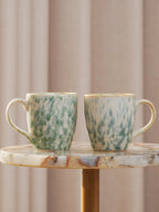Speckled White and Green Ceramic Mug - The Golden Theory