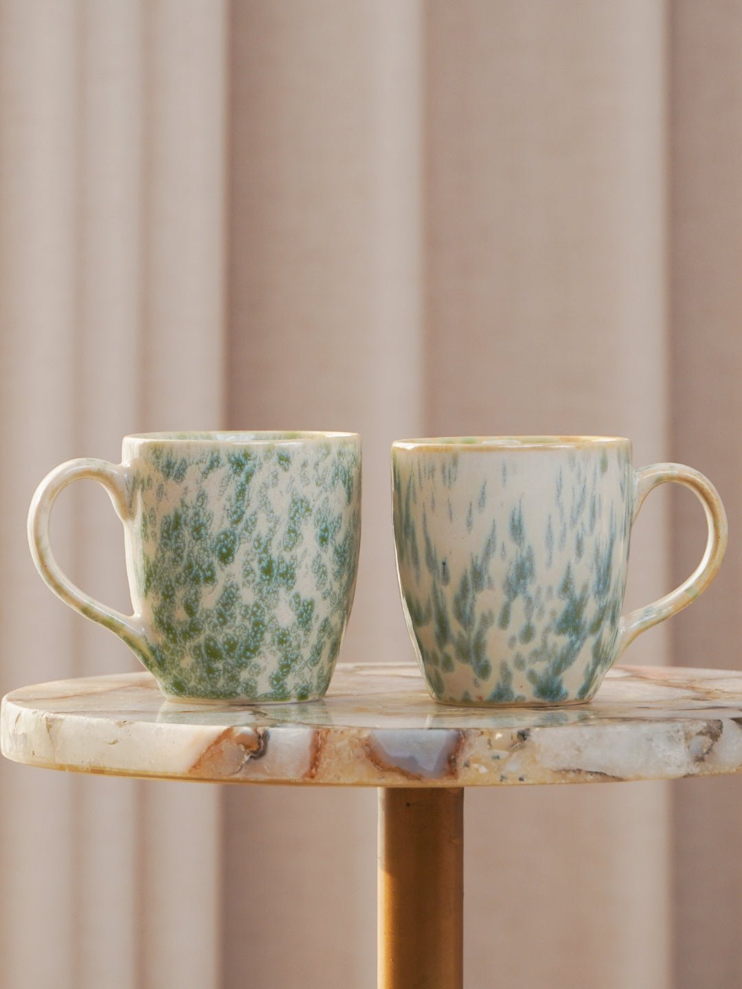 Speckled White and Green Ceramic Mug - The Golden Theory