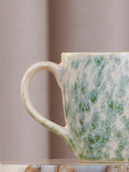 Speckled White and Green Ceramic Mug - The Golden Theory