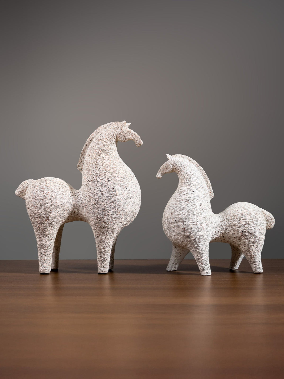 Speckled White Horse Sculpture Set - The Golden Theory Main image