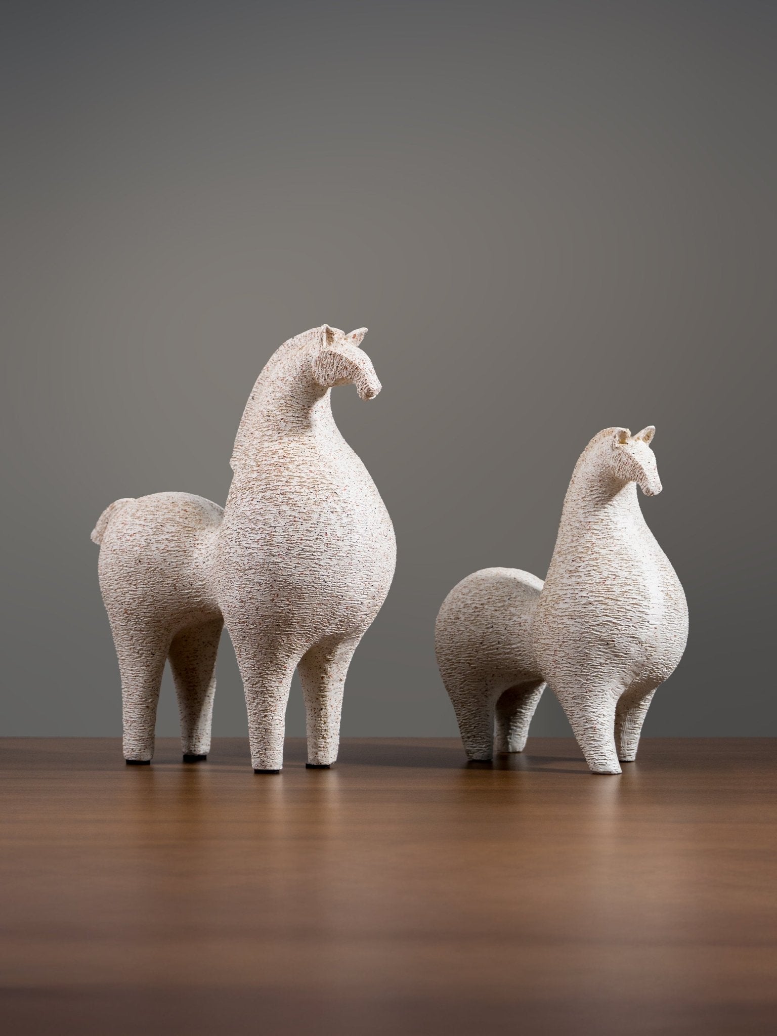 Speckled White Horse Sculpture Set Secondary image