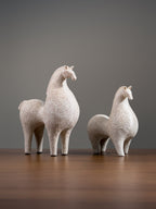 Speckled White Horse Sculpture Set - The Golden Theory