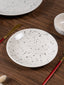 Speckled White Minimalist Ceramic Quarter Plate - The Golden Theory