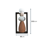 Stacked Stone Vase with Black Geometric Frame - The Golden Theory