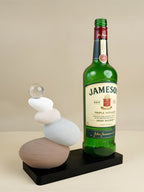 Stacked Stone Wine Bottle Holder with Neutral Tones - The Golden Theory