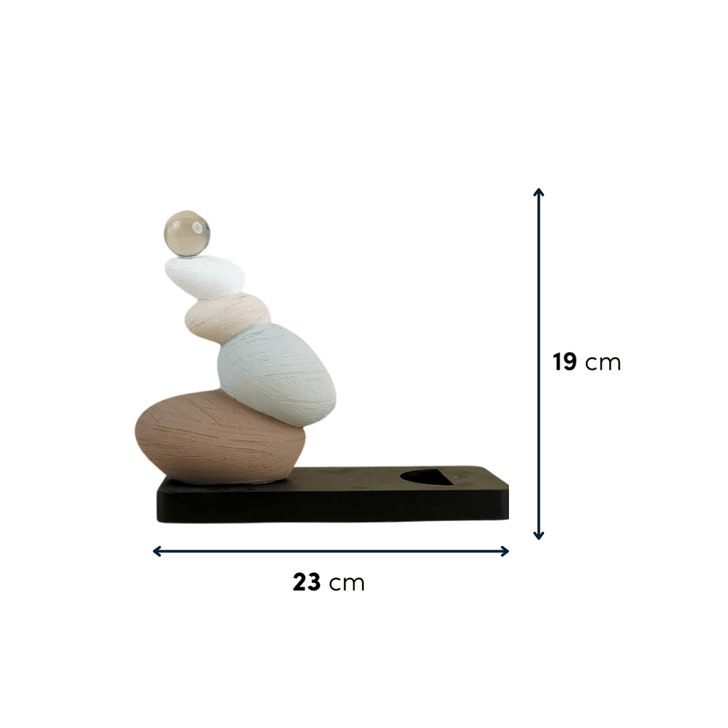 Stacked Stone Wine Bottle Holder with Neutral Tones - The Golden Theory