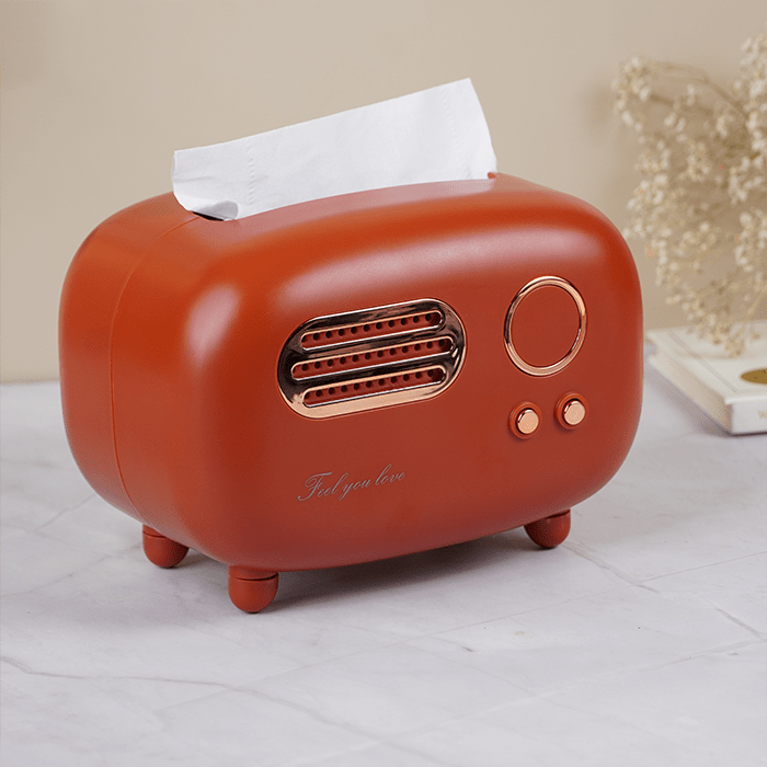 Tangerine Retro Tissue Box Cover - The Golden Theory