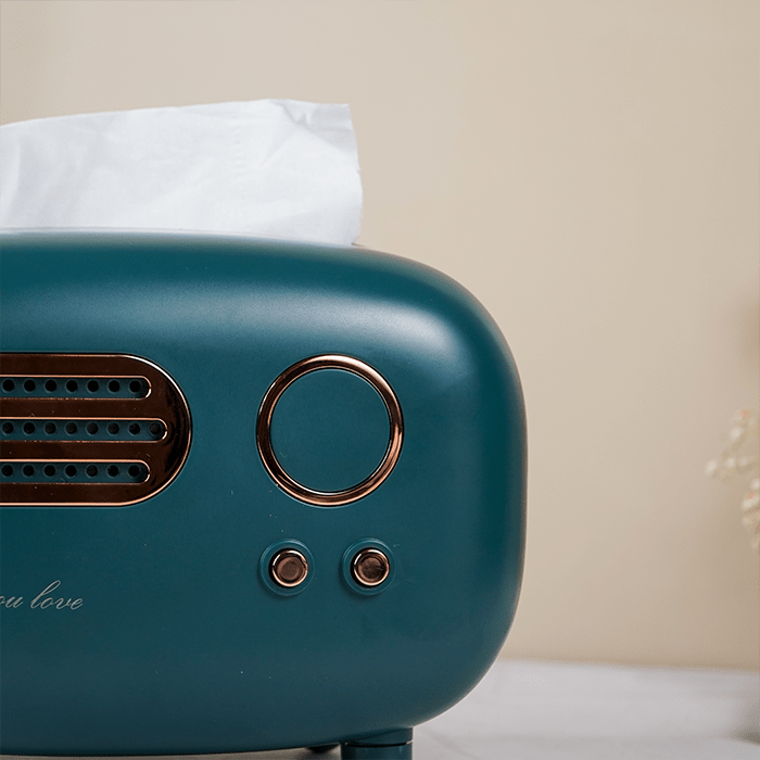 Teal Retro Tissue Box Cover - The Golden Theory