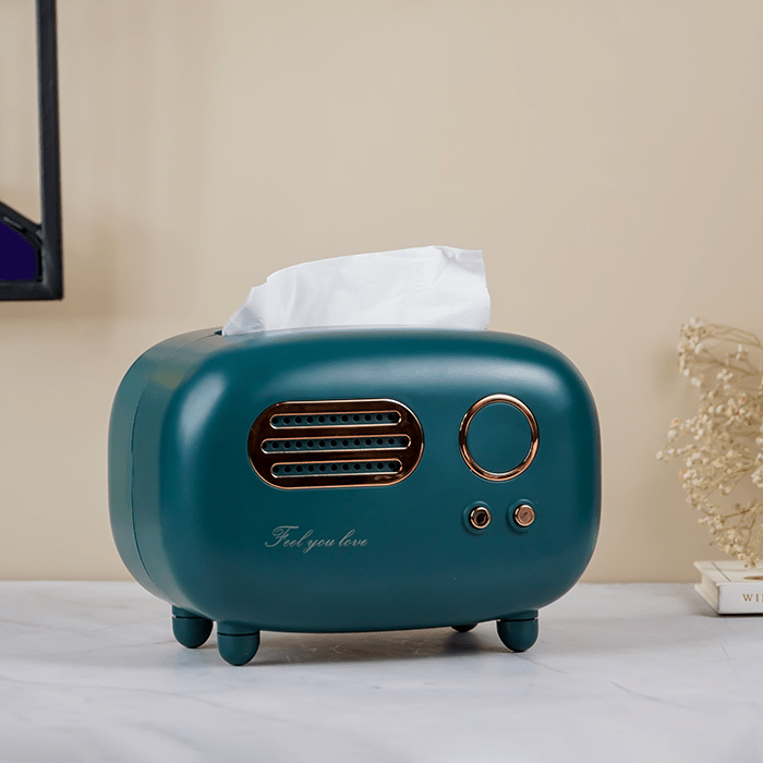 Teal Retro Tissue Box Cover - The Golden Theory