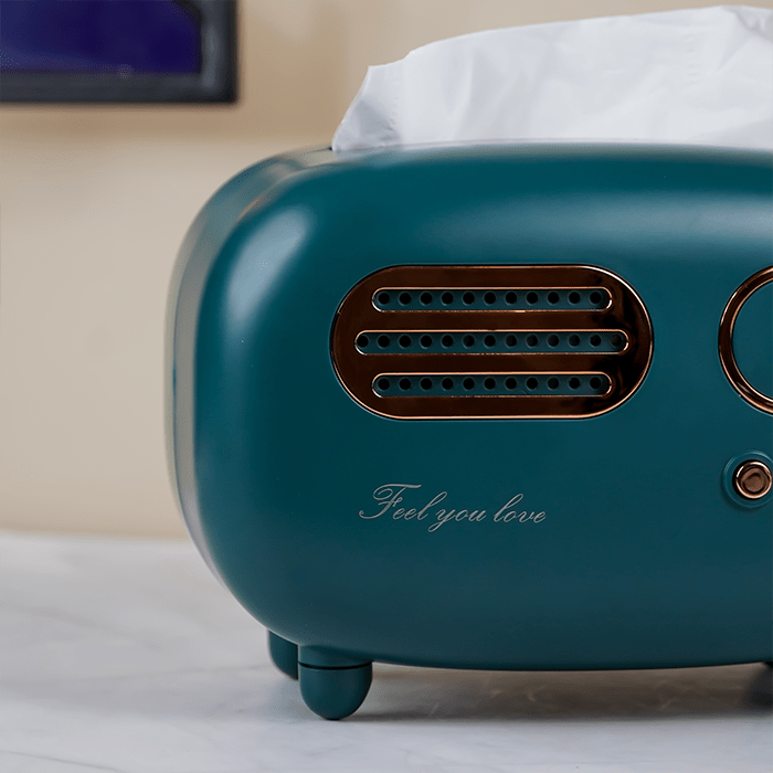 Teal Retro Tissue Box Cover - The Golden Theory