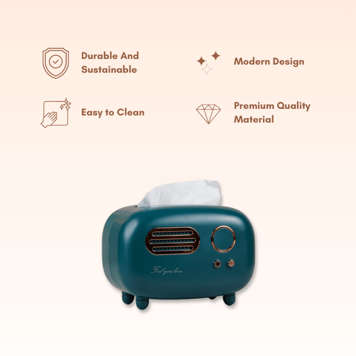 Teal Retro Tissue Box Cover - The Golden Theory