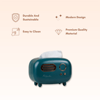 Teal Retro Tissue Box Cover - The Golden Theory
