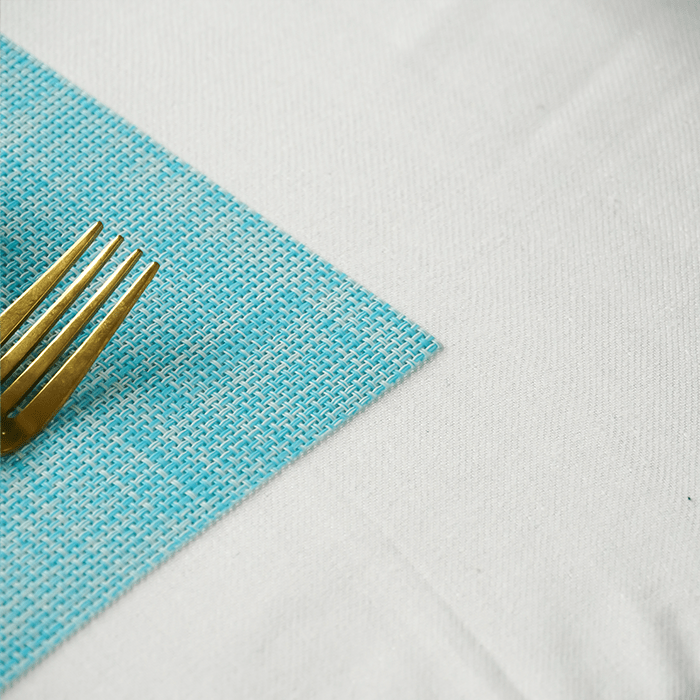 Teal Solid Textured Mat | Set of 2,4,6 - The Golden Theory