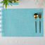 Teal Solid Textured Mat | Set of 2,4,6 - The Golden Theory