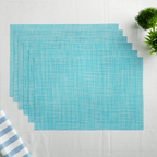 Teal Solid Textured Mat | Set of 2,4,6 - The Golden Theory