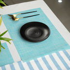 Teal Solid Textured Mat | Set of 2,4,6 - The Golden Theory