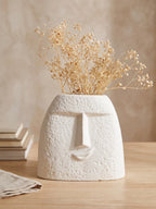 Textured Beige Abstract Face Planter Duo - The Golden Theory