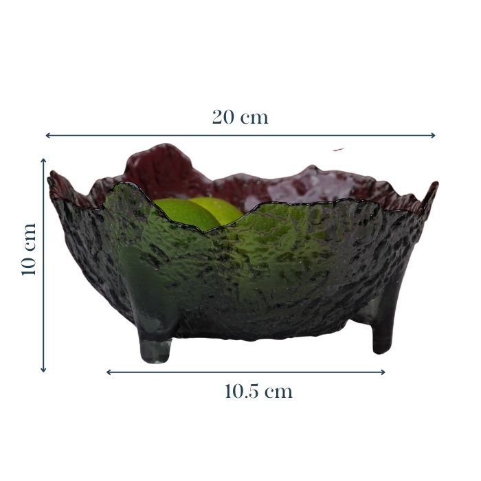 Textured Black Glass Bowl with Pedestal Base - The Golden Theory