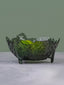 Textured Black Glass Bowl with Pedestal Base - The Golden Theory