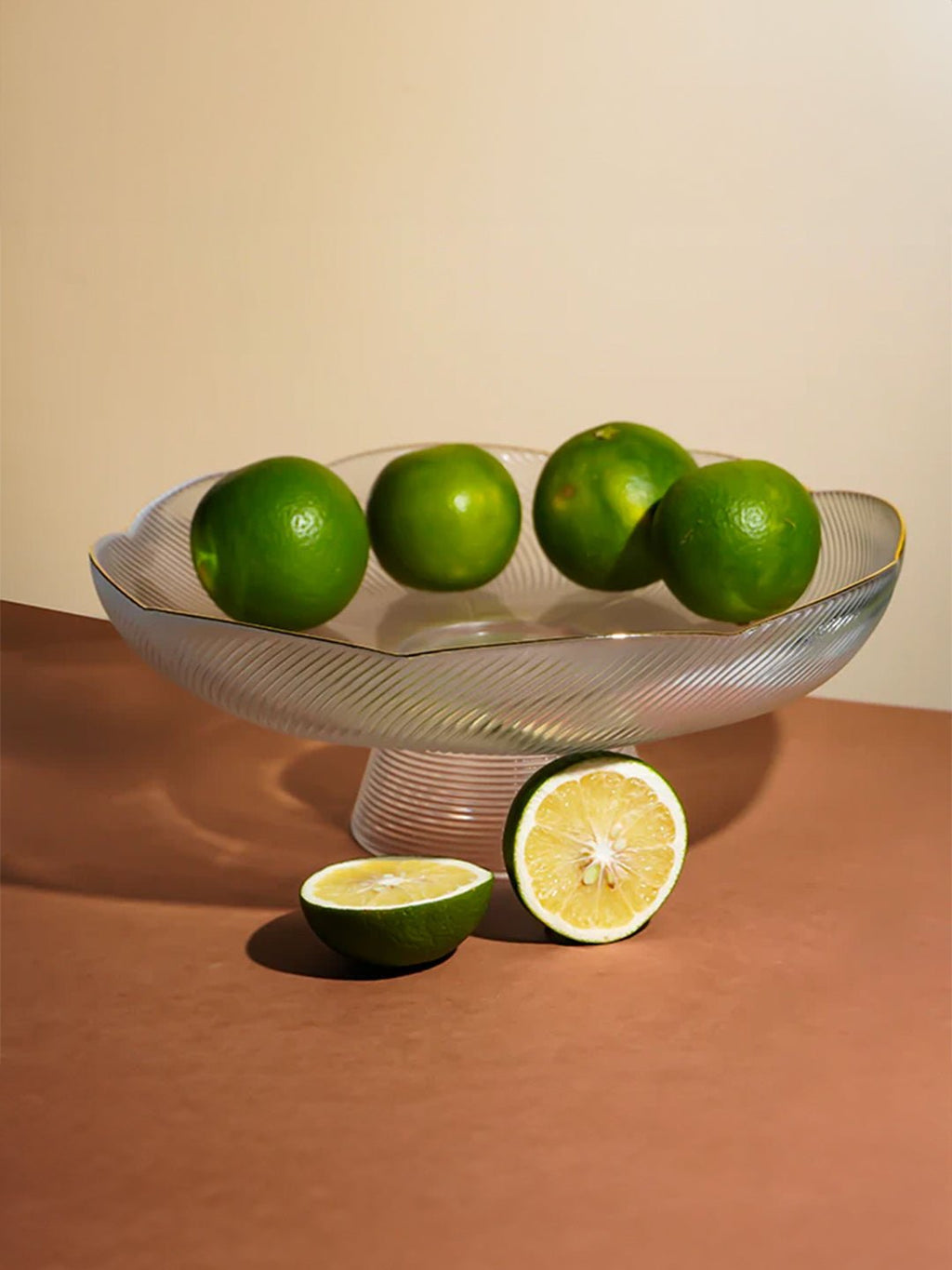 Translucent Ripple Glass Fruit Bowl - Large - The Golden Theory