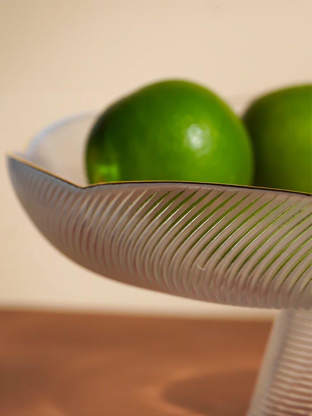 Translucent Ripple Glass Fruit Bowl - Large - The Golden Theory