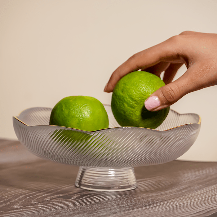 Translucent Ripple Glass Fruit Bowl - Small - The Golden Theory
