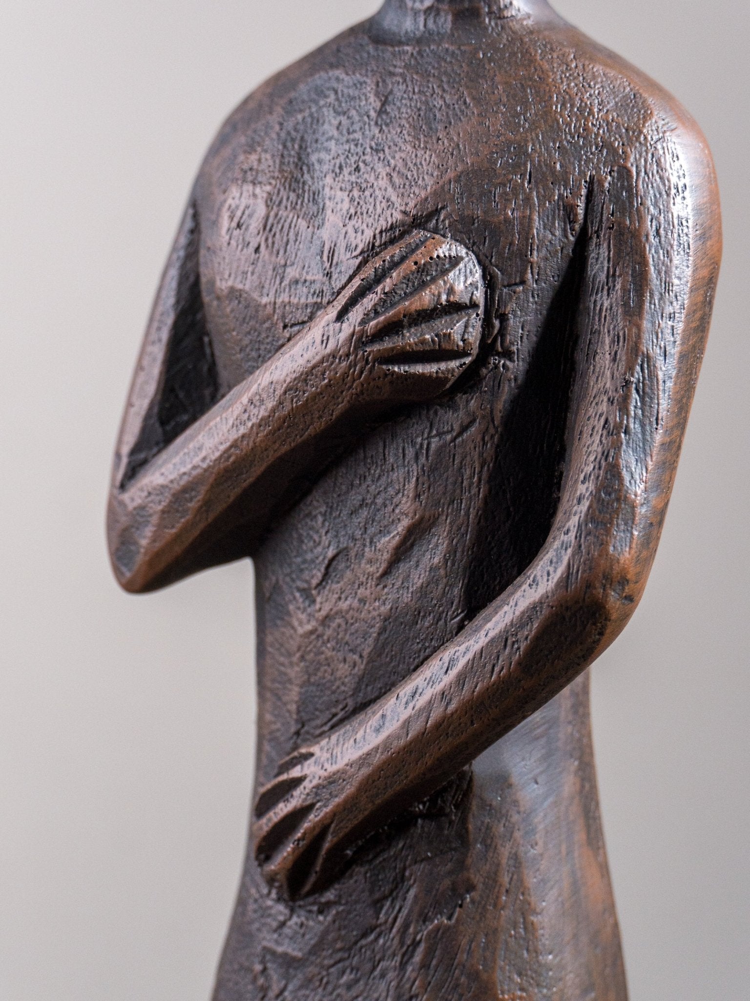 Tribal Ancestor Figure Sculpture – Clasped Hands Pose - The Golden Theory