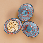 Tribal-Inspired Ceramic Bowls in Blue and Orange - The Golden Theory