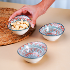 Tribal-Inspired Ceramic Bowls in Blue and Orange - The Golden Theory