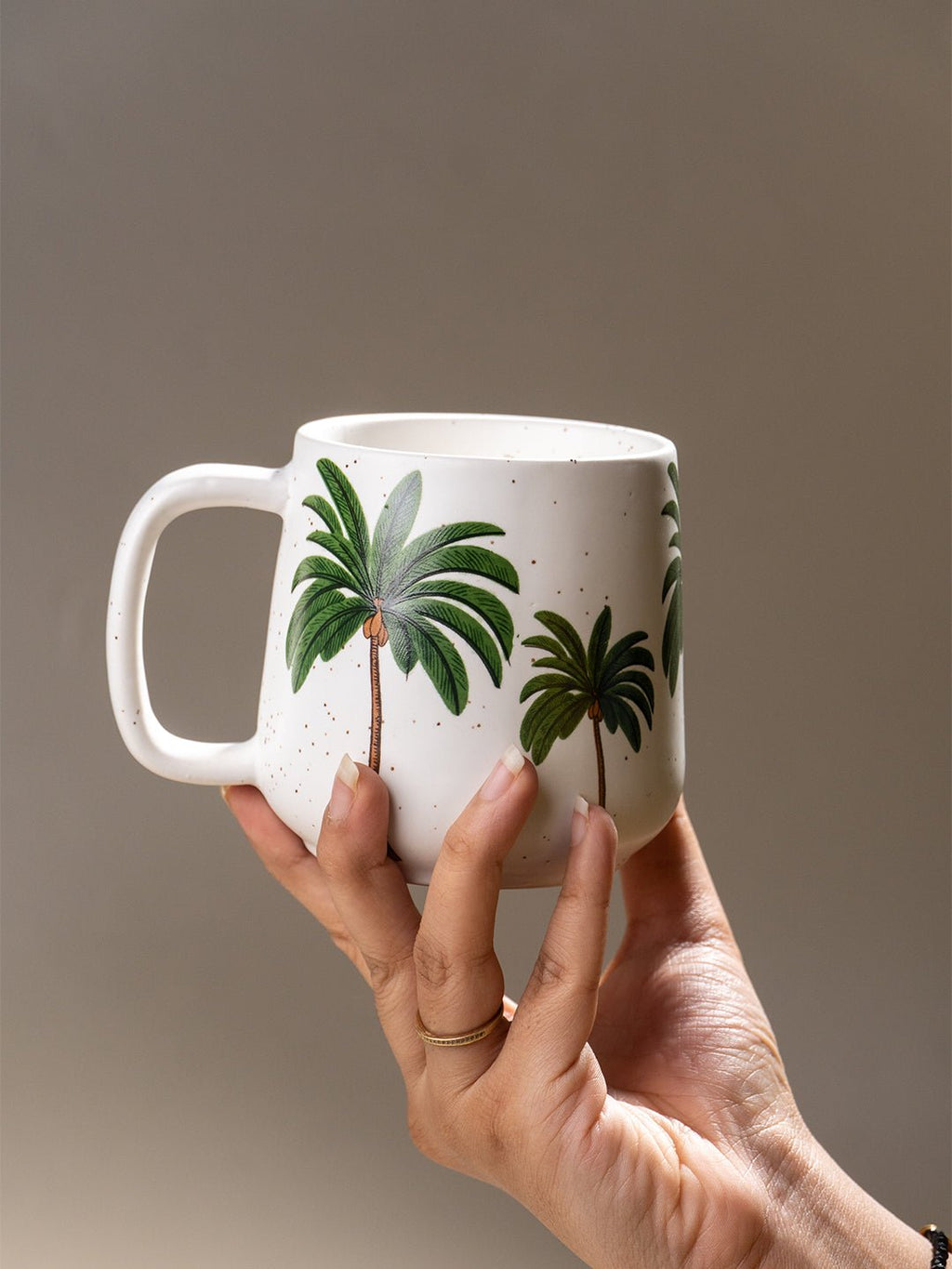 Tropical Palm Ceramic Coffee Mug - The Golden Theory