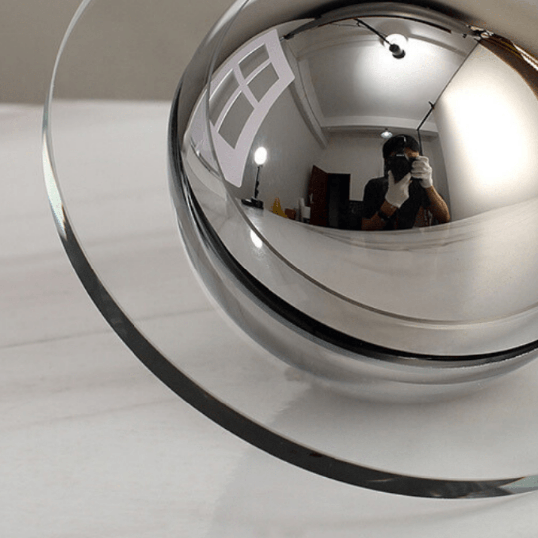 UFO Shaped Disc Ball Décor- Silver Secondary image