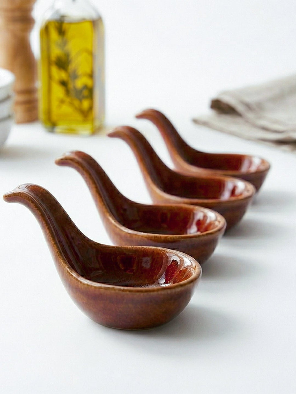 Unique Spoon-Shaped Ceramic Dip Bowls - The Golden Theory
