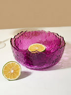 Vibrant Pink Wavy Glass Bowl Set of 2 - The Golden Theory