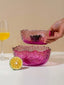Vibrant Pink Wavy Glass Bowl Set of 2 - The Golden Theory