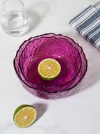 Vibrant Pink Wavy Glass Bowl Set of 2 - The Golden Theory